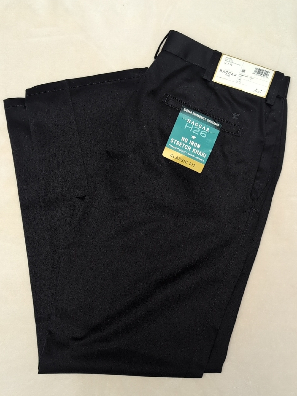 Men’s Haggar H26‎ Premium Comfort Classic Fit Flat Front Dress Pant 32x32 NWT